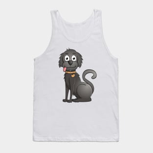 Cartoon style Illustration of a funny black dog. Tank Top